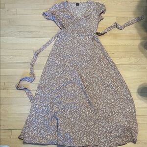 SHEIN Brown Floral Maxi Dress